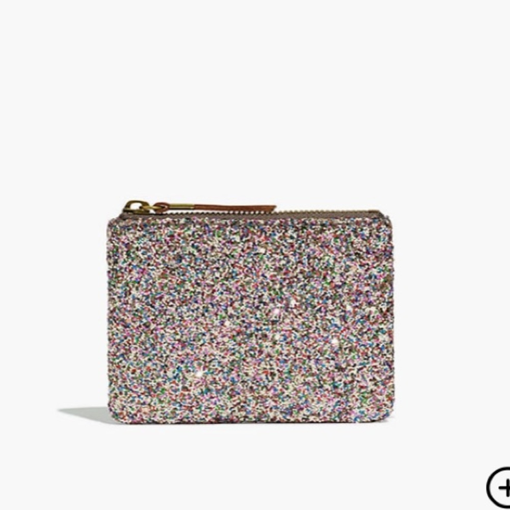 Madewell leather glitter pouch wallet
